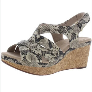 Clarks cork wedge heels